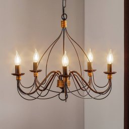 ONLI Fiamma Marrone 5-bulb chandelier without lampshades