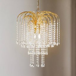 ONLI Pioggia pendant light with crystal rain Ø40cm gold