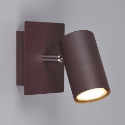 Trio Lighting Marley wall spotlight in rust-coloured metal