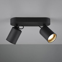 Trio Lighting Pago ceiling spotlight, two-bulb, black