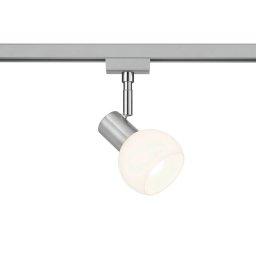 Trio Lighting Track spotlight for DUOline, opal glass, nickel-coloured, E14