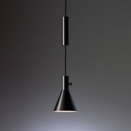TECNOLUMEN Eleu glossy black LED hanging lamp