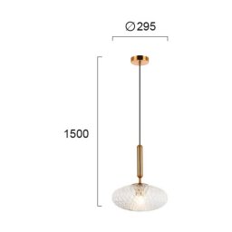 Viokef Ester hanging light made of glass, transparent