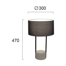 Viokef Allegro table lamp with a fabric lampshade, grey