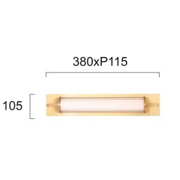 Viokef Frida LED wall lamp, glass, white/gold, tubular