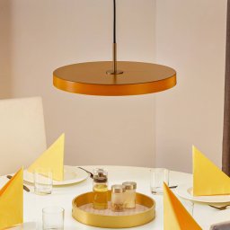 UMAGE LED pendant light Asteria Medium, yellow/brass, Ø 43 cm