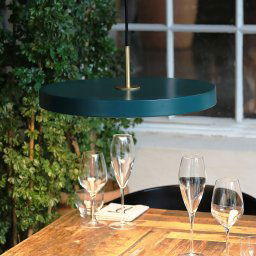UMAGE Asteria medium hanging light brass green