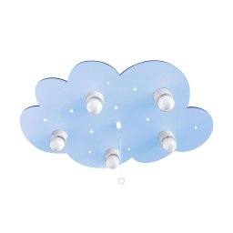 Waldi-Leuchten GmbH Cloud ceiling light, 5-bulb, light blue