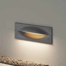 Lucande LED recessed wall light Zandro, 25 cm, anthracite, IP65