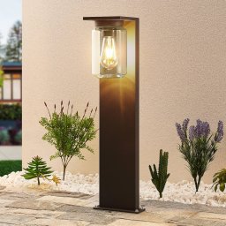 Lucande Semka path light, 65 cm, anthracite, glass, aluminium