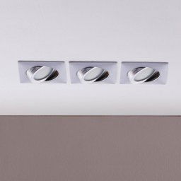 Lindby Chrome recessed lights with LEDs, angular set of 3