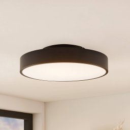 Lindby Milada LED ceiling light, black, CCT, remote control