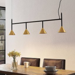 Lucande Kartio hanging light, brass