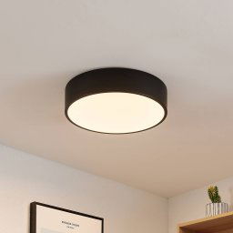 Lindby LED ceiling light Simera, Ø 30 cm, black, white