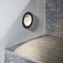 Lucande Pordis LED recessed wall light, IP65, round