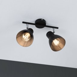 Paulmann Davy ceiling light, black, two-bulb