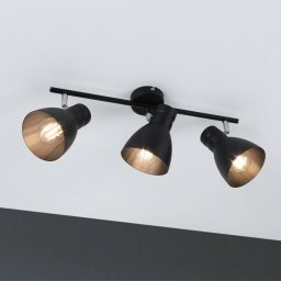 Paulmann Davy ceiling light black, three-bulb