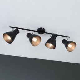 Paulmann Davy ceiling light, black, four-bulb