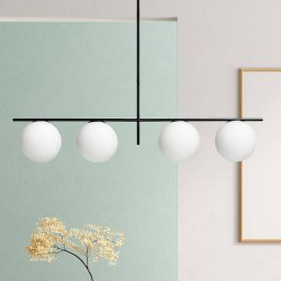 Sforzin Jugen pendant light, black, 4-bulb