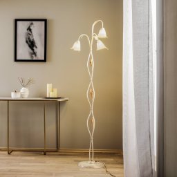 ONLI Lucrezia floor lamp in ivory with flower shade