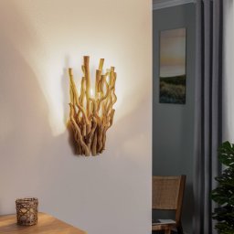 ONLI Agar wall light with wooden lampshade