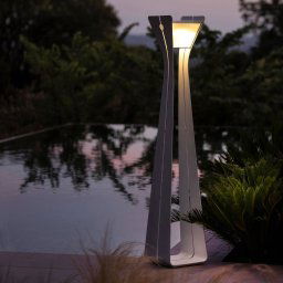 Les Jardins Osmoz aluminium LED solar light, 175 cm, white