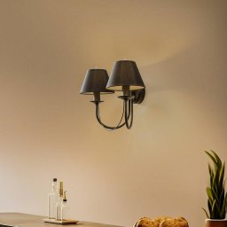 Domiluce Bona wall light, 2-bulb, black