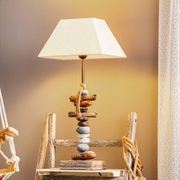 ONLI Seregon table lamp with stone decoration, height 63 cm
