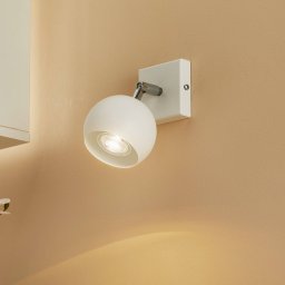 SOLLUX LIGHTING Flame wall spotlight in steel, white