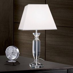 ORION Pokal crystal table lamp, chrome/white