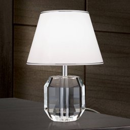 ORION Alexis crystal table lamp, chrome/white