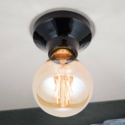 ORION Frost ceiling light, ceramics, black