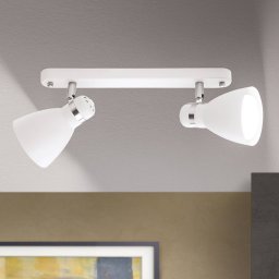 ORION School ceiling spotlight, two-bulb, white