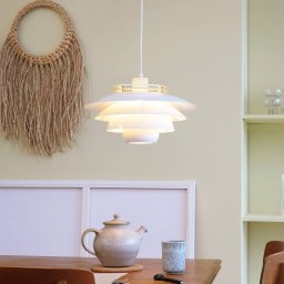 Dyberg Larsen Ejka hanging light, metal, white