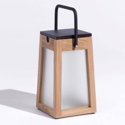 Les Jardins Tecka LED solar lantern portable, teak 25 cm
