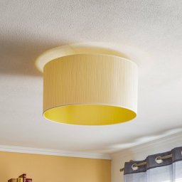 Duolla Essex ceiling light, textured fabric, gold