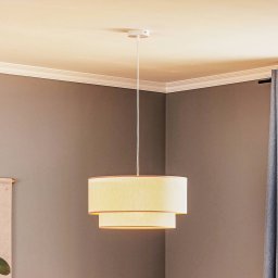 Duolla Boho pendant light, double shade, beige