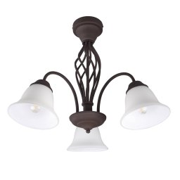 Trio Lighting Rustica ceiling light, rust-coloured, three-bulb