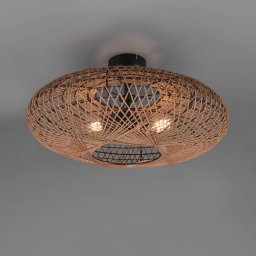 Trio Lighting Hedda ceiling light made of sisal and metal