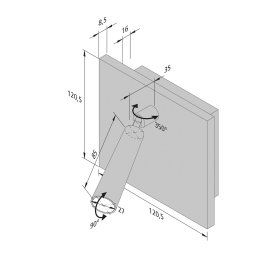 Hera Reading lamp BL1-LED, flush/surface mounting, stainless steel