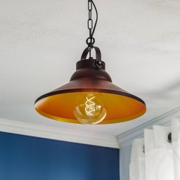 Luminex Taft pendant light with lampshade in black and gold