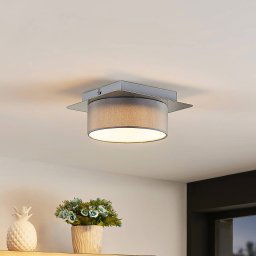Lindby Aviola ceiling lamp, metal, textile, 18 cm long