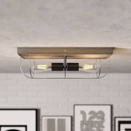 Envostar Neptuna ceiling light, angular, 2-bulb.