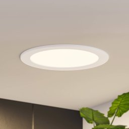 Prios LED recessed light Cadance, white, 22 cm, CCT, IP44