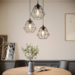 Envostar Saphir pendant light 3-bulb round, black