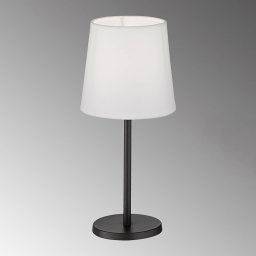 FH Lighting Eve table lamp with fabric shade, black/white