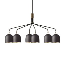 GUBI Howard 6-bulb chandelier 134x73 cm gunmetal