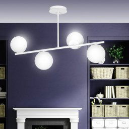 EMIBIG LIGHTING Kabo ceiling lamp, 1 arm, white, 4-bulb