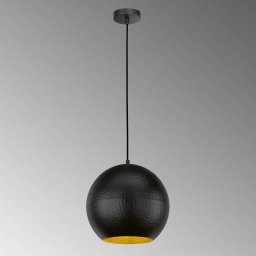 FISCHER & HONSEL Mylon hanging light, black/gold, spherical