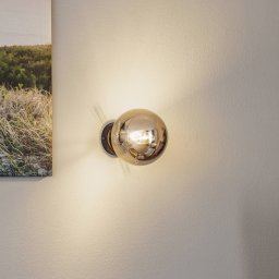 EMIBIG LIGHTING Wall light Glassy, black, graphite, glass, E14, Ø 14 cm